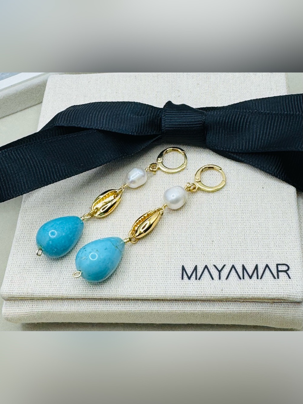 NEW Mayamar Turquoise Dangle Earrings - Picture 3 of 5